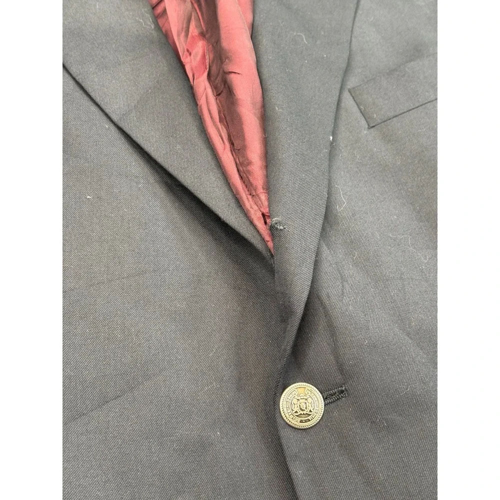 J. Victor Mens‎ 46L Navy Blue 100% Wool 2-Button Blazer Sport Coat Wynnwood-SPJ